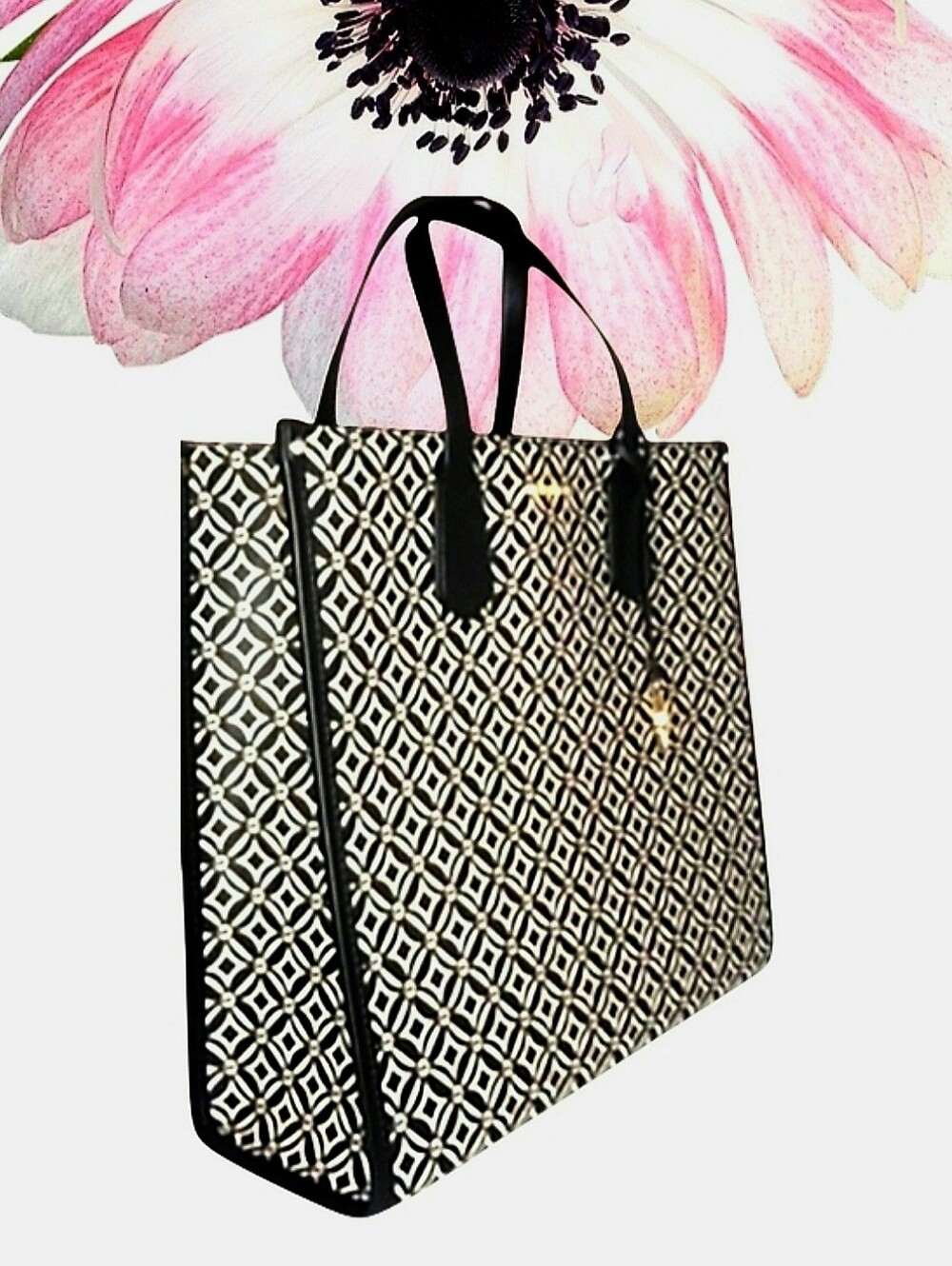 MICHAEL Michael Kors Black and Cream Geometric Tote